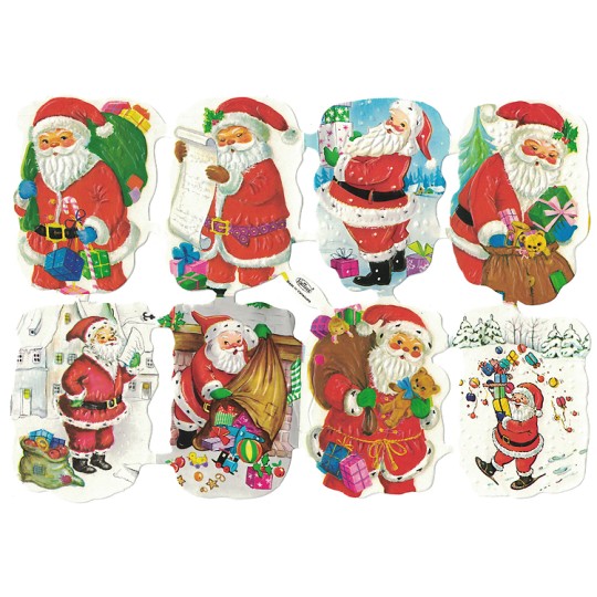 Santa with Gifts Embossed Scraps