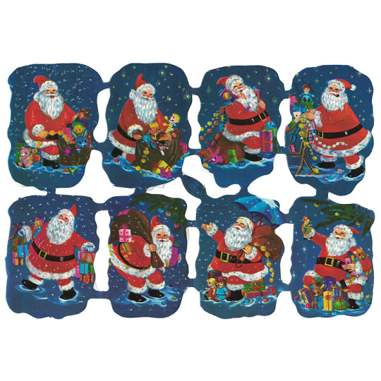 Nighttime Santa with Toys Embossed Scraps