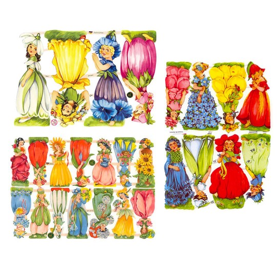 Mixed Flower Girls Master Scrap Pack ~ 5 Assorted Sheets