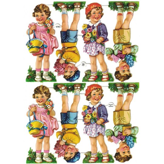 Vintage PZB Smiling Boys and Girls Scraps ~ Germany