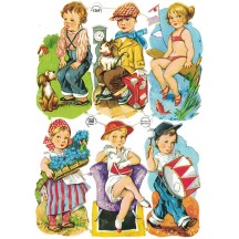 Vintage PZB Boys and Girls at Play Scraps ~ Germany