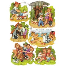 Vintage PZB Children at Play and Pastimes Scraps ~ Germany