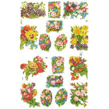 Mixed Florals Springtime Flowers Scraps ~ England