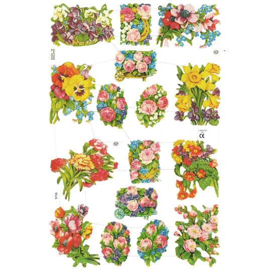 Mixed Florals Springtime Flowers Scraps ~ England