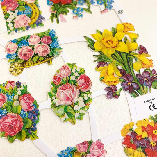 Mixed Florals Springtime Flowers Scraps ~ England