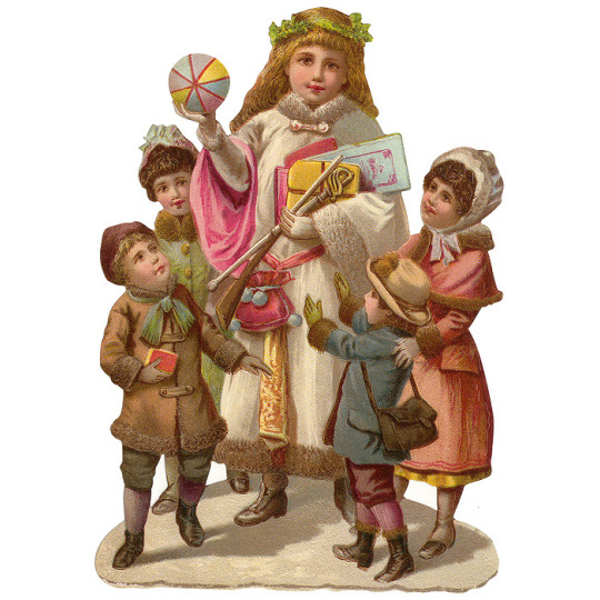 Large Victorian Christmas Children Scrap ~ Germany