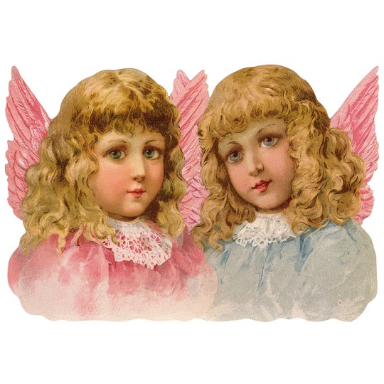 Large Scrap with Two Pastel Angels ~ Germany ~ New for 2015