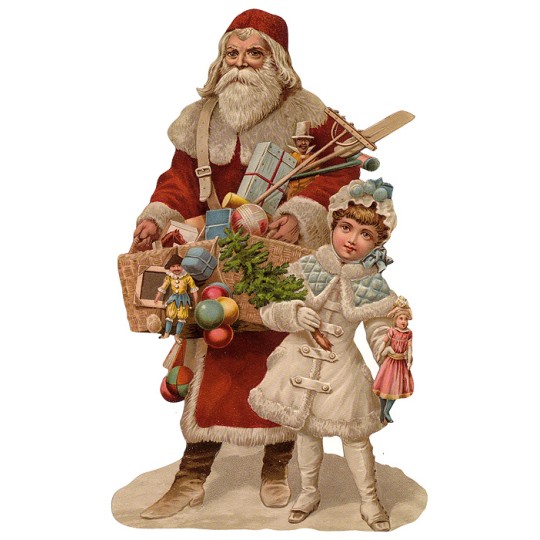 Large St. Nicholas with Toys Santa Scrap ~ Germany