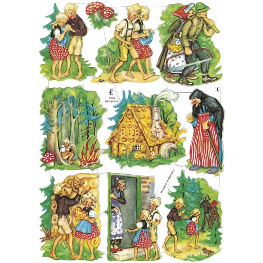 Hansel and Gretel Fairytale Die-Cut Scraps for Paper Crafts