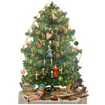 Large Decorated Christmas Tree Scrap ~ Germany