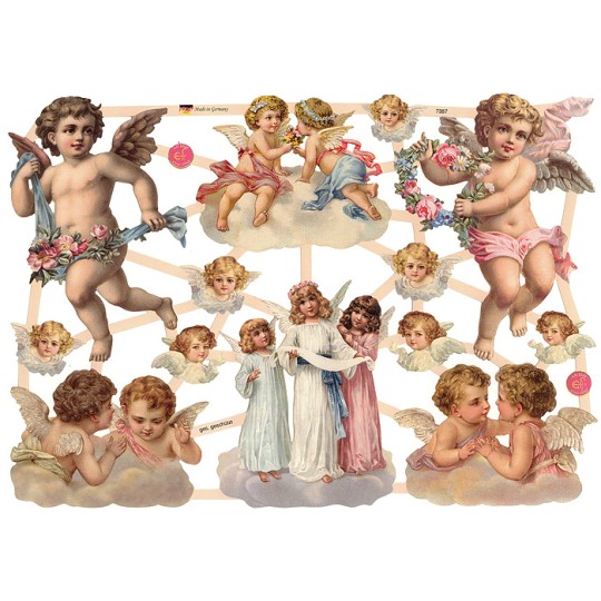 Mixed Pastel Cherub and Angel Scraps ~ Germany ~ New for 2015