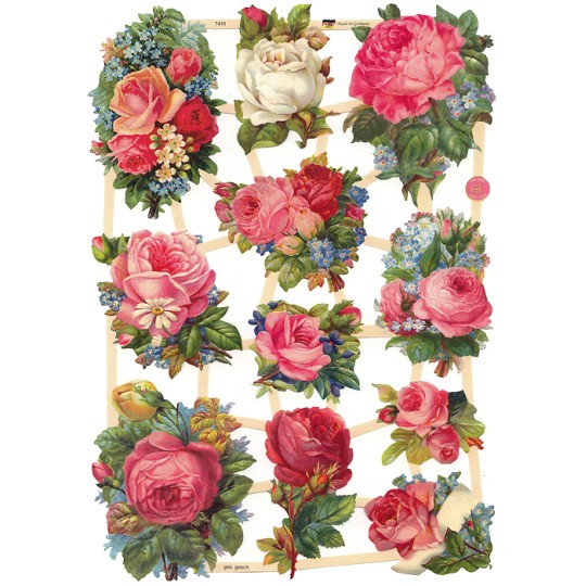 Mixed Pink Roses Scraps ~ Germany ~ New for 2016