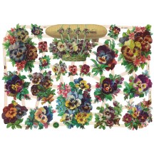Mixed Pansies and Pansy Dirigible Flower Scraps for Paper Crafts