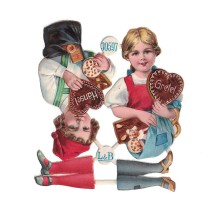 Antique Hansel and Gretel Christmas Oblaten Lebkuchen Scraps ~ L&B Germany ~ Medium