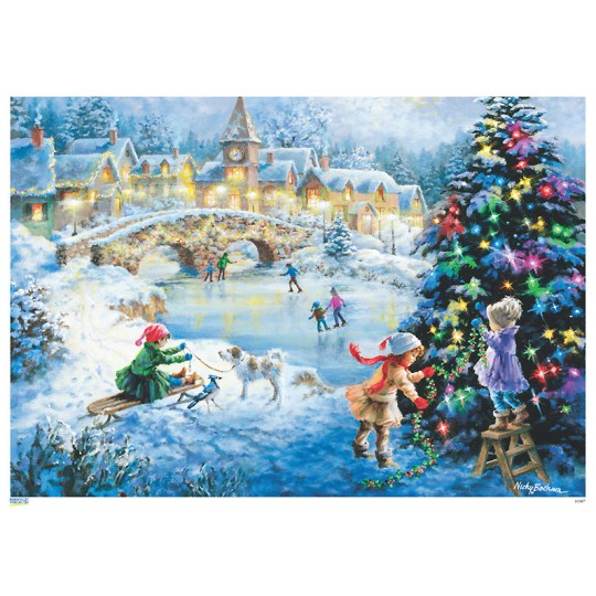 Christmas Ice Skating Paper Advent Calendar ~ 8-1/4" x 11-3/4"