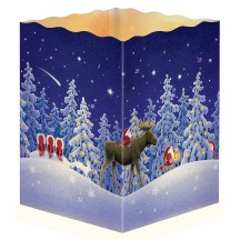 Moose and Tomte Paper Lantern Advent Calendar ~ 8-1/4" x 5-3/4" x 5-3/4" 