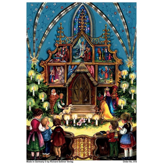 Children in Church Christmas Advent Calendar ~ 8-1/4" by 11-5/8"