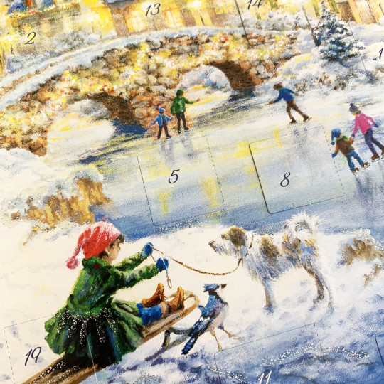Christmas Ice Skating Paper Advent Calendar ~ 8-1/4" x 11-3/4"