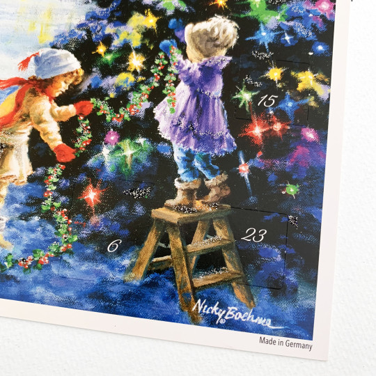Christmas Ice Skating Paper Advent Calendar ~ 8-1/4" x 11-3/4"