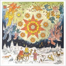 Beautiful Holy Star Square Advent Calendar ~ Germany ~ 11-1/2" x 11-1/2"