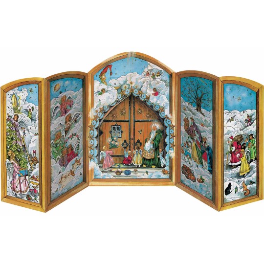 Christmas Gate 3-D Advent Calendar ~ Germany ~ 8-1/4" tall