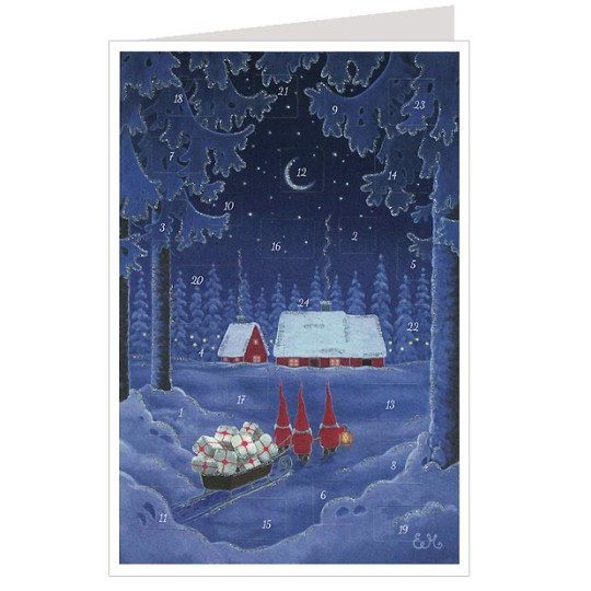 Tomte Christmas Delivery Advent Calendar Card ~ Germany