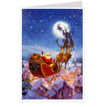 Santa's Sleigh Advent Calendar Card ~ Germany