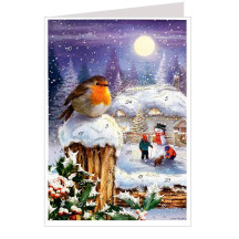 Christmas Robin Advent Calendar Card ~ Germany