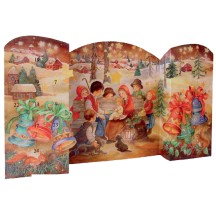 Large Children's Nativity Standing Advent Calendar from Spain ~ 21" wide