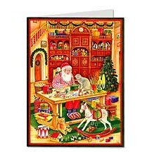 Santa's Workshop Advent Calendar Card ~ Germany
