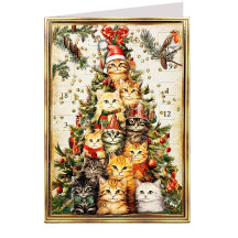 Cats Christmas Tree Advent Calendar Card ~ Germany
