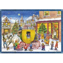 Christmas Stagecoach Paper Advent Calendar ~ 13-3/4" x 10-1/2"