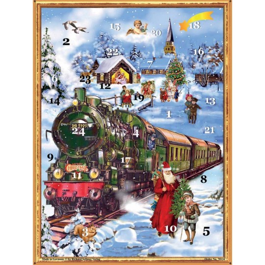 Victorian Christmas Train Advent Calendar ~ 14" x 10"