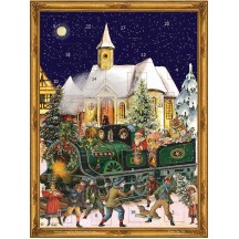 Christmas Train Victorian Style Advent Calendar ~ 14" x 10"