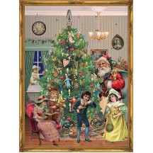 Tree and Children Victorian Style Advent Calendar ~ 14" x 10"