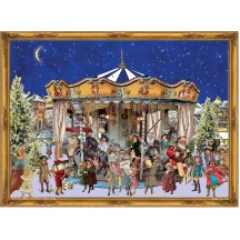 Christmas Carousel Victorian Style Advent Calendar ~ 14" x 10"