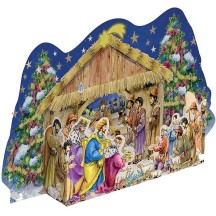 Pop-Out Colorful Christmas Manger Standing Advent Calendar