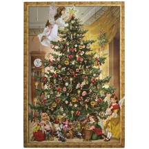 Angels Decorating the Tree Advent Calendar ~ 16-1/2" x 11-3/4"