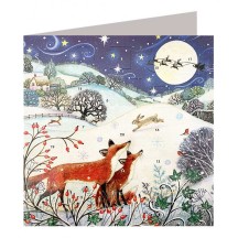Christmas Country Foxes Advent Calendar Card ~ England