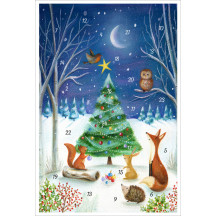 Nordic Woodland Animals Christmas Tree Paper Advent Calendar ~ 8-1/4" x 11-5/8" 