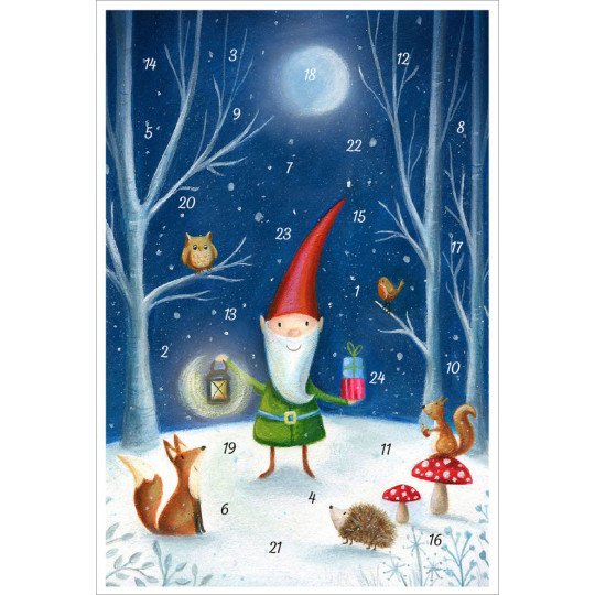 Tomte with Lantern Paper Advent Calendar ~ 8-1/4" x 11-5/8" 