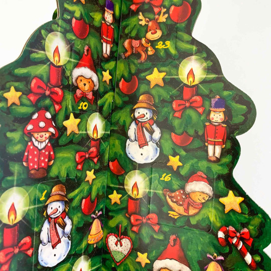 Colorful Christmas Tree Standing Advent Calendar ~ 13-1/2" x 10-1/4" x 10-1/4" 