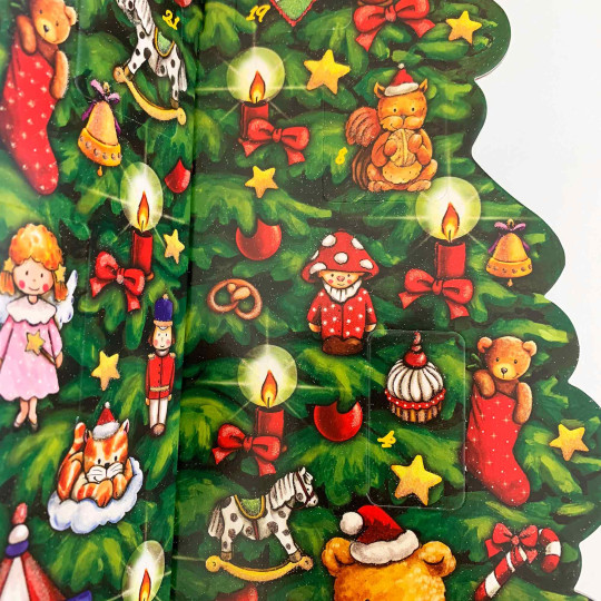 Colorful Christmas Tree Standing Advent Calendar ~ 13-1/2" x 10-1/4" x 10-1/4" 