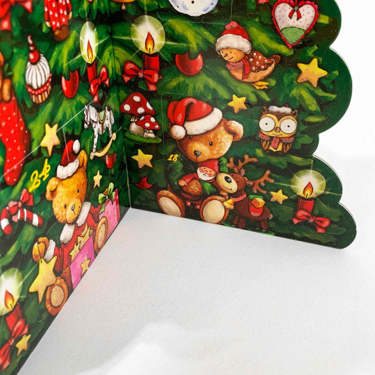 Colorful Christmas Tree Standing Advent Calendar ~ 13-1/2" x 10-1/4" x 10-1/4" 