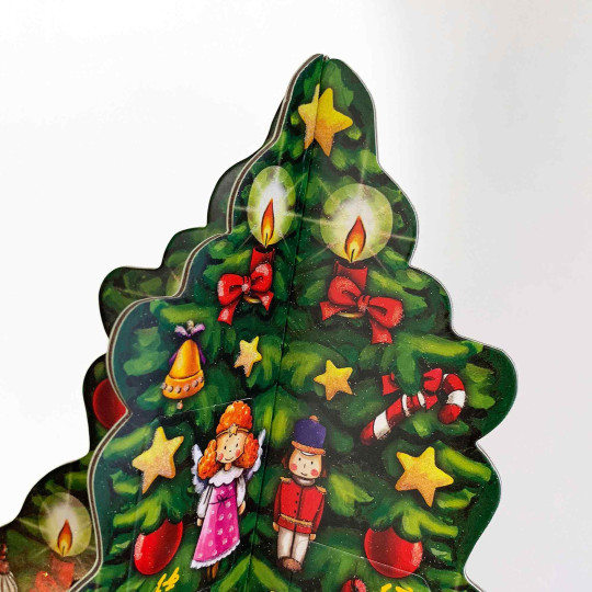 Colorful Christmas Tree Standing Advent Calendar ~ 13-1/2" x 10-1/4" x 10-1/4" 