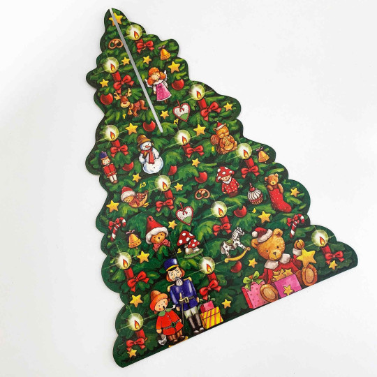 Colorful Christmas Tree Standing Advent Calendar ~ 13-1/2" x 10-1/4" x 10-1/4" 