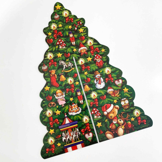 Colorful Christmas Tree Standing Advent Calendar ~ 13-1/2" x 10-1/4" x 10-1/4" 