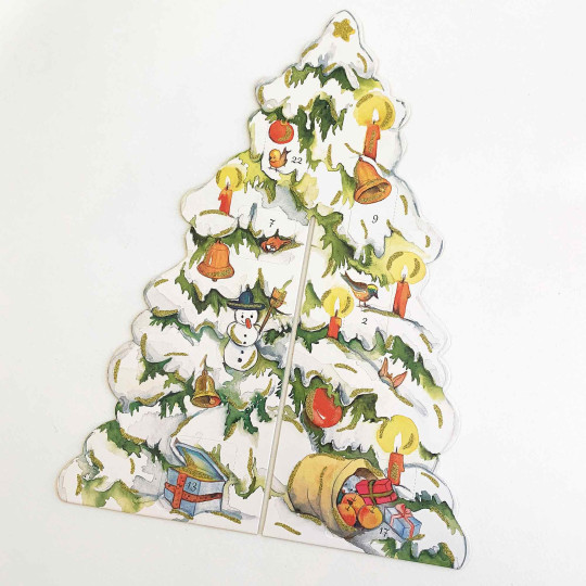 Winter Christmas Tree Standing Advent Calendar ~ 13-1/2" x 10-1/4" x 10-1/4" 