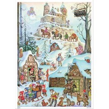 Fairytale Characters Large Paper Advent Calendar ~ Germany ~ 15-1/2" x 11"