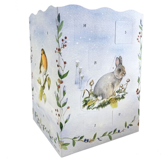 Woodland Animals Paper Lantern Advent Calendar + Gift Tags~ 8-1/4" x 5-3/4" x 5-3/4" 